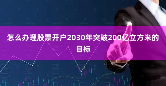 怎么办理股票开户2030年突破200亿立方米的目标